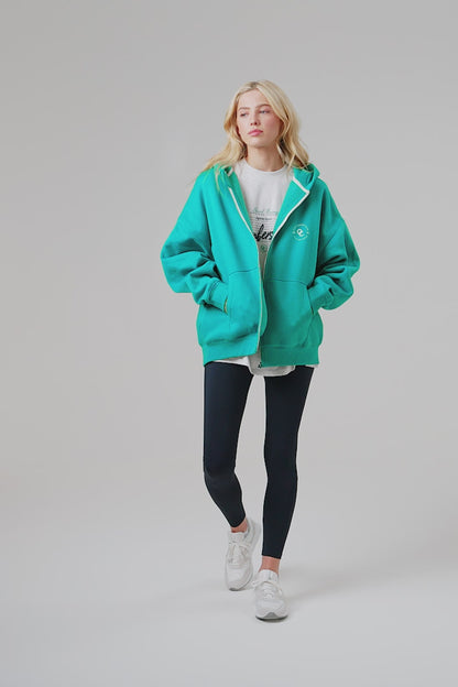 Joy Zip Hoodie - Tennis Green