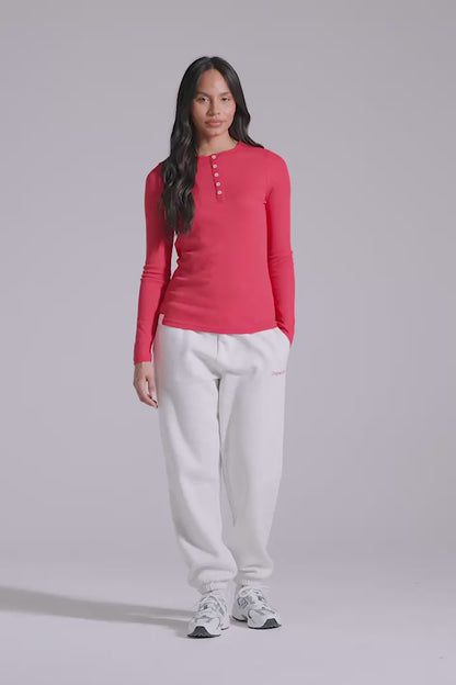 Long Sleeve Slim Fit Top - Poppy Red