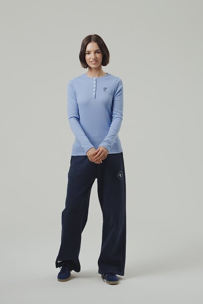 Flower Long Sleeve T-shirt - Periwinkle