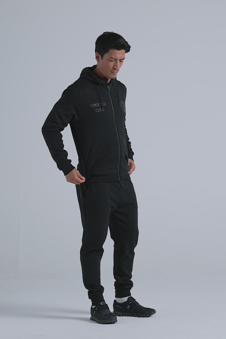 Essential Track Zip Hoodie - Jet Black – Original Creator