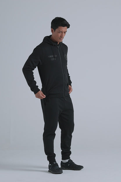 Essential Track Zip Hoodie - Jet Black
