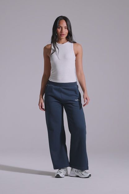 Wide Leg Joggers - Midnight Blue