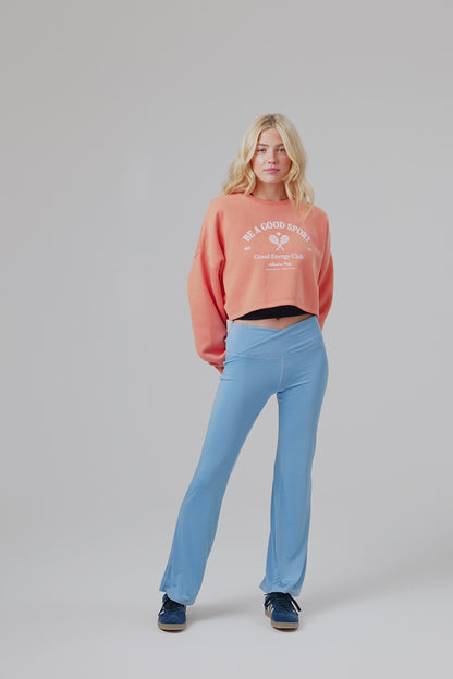 Tennis Crop Sweatshirt - Coral Silk