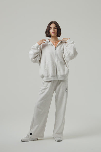 Joy Zip Hoodie - White Marl