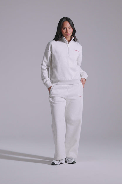 Classic Half Zip - White Marl