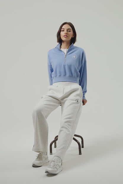 Joy Crop Half Zip - Periwinkle