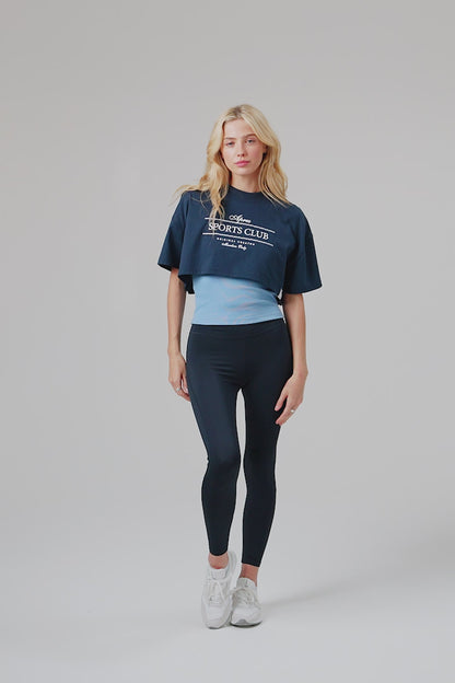 Club Crop T-shirt - Midnight Blue