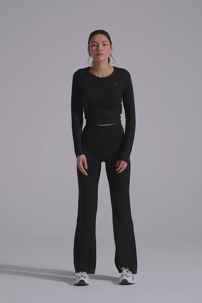 Contour Crop Top- Jet Black