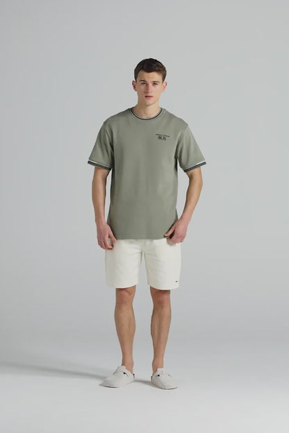 Boxy Pique Crew T-Shirt - Slate Green