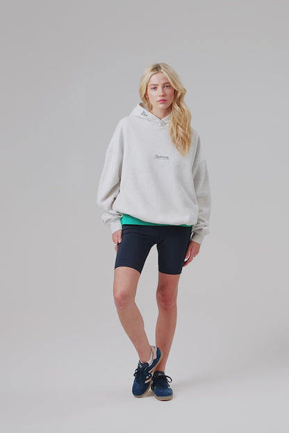 Flower Hoodie - White Marl