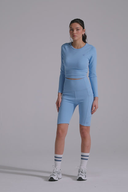 Contour Biker Shorts- Periwinkle