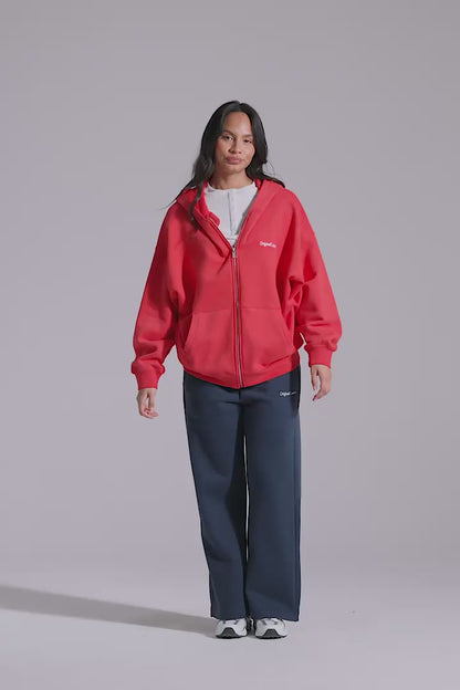 Comfort Zip Hoodie - Poppy Red
