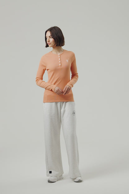 Flower Long Sleeve T-shirt - Coral Silk
