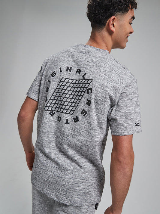 Track Grid T-Shirt - Granite Grey