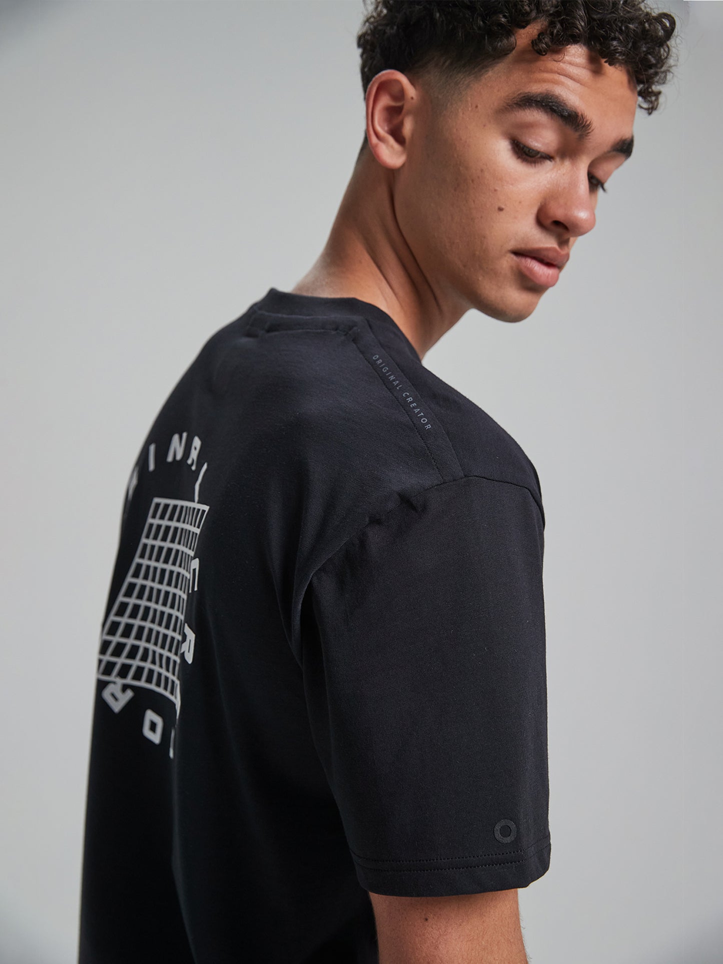 Track Grid T-Shirt - Jet Black