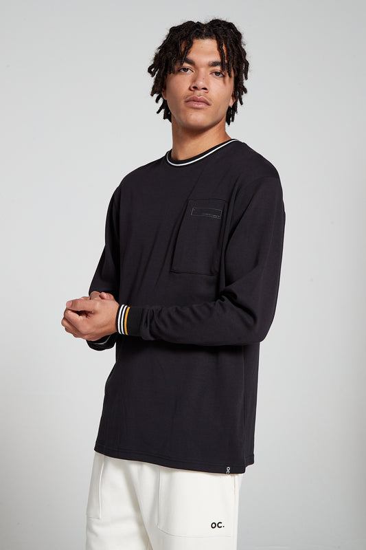 Track 2.0 Zip Pocket Long Sleeve T-Shirt - Jet Black