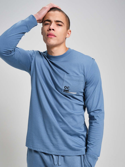 OC. Long Sleeve T-Shirt - Cerulean Blue