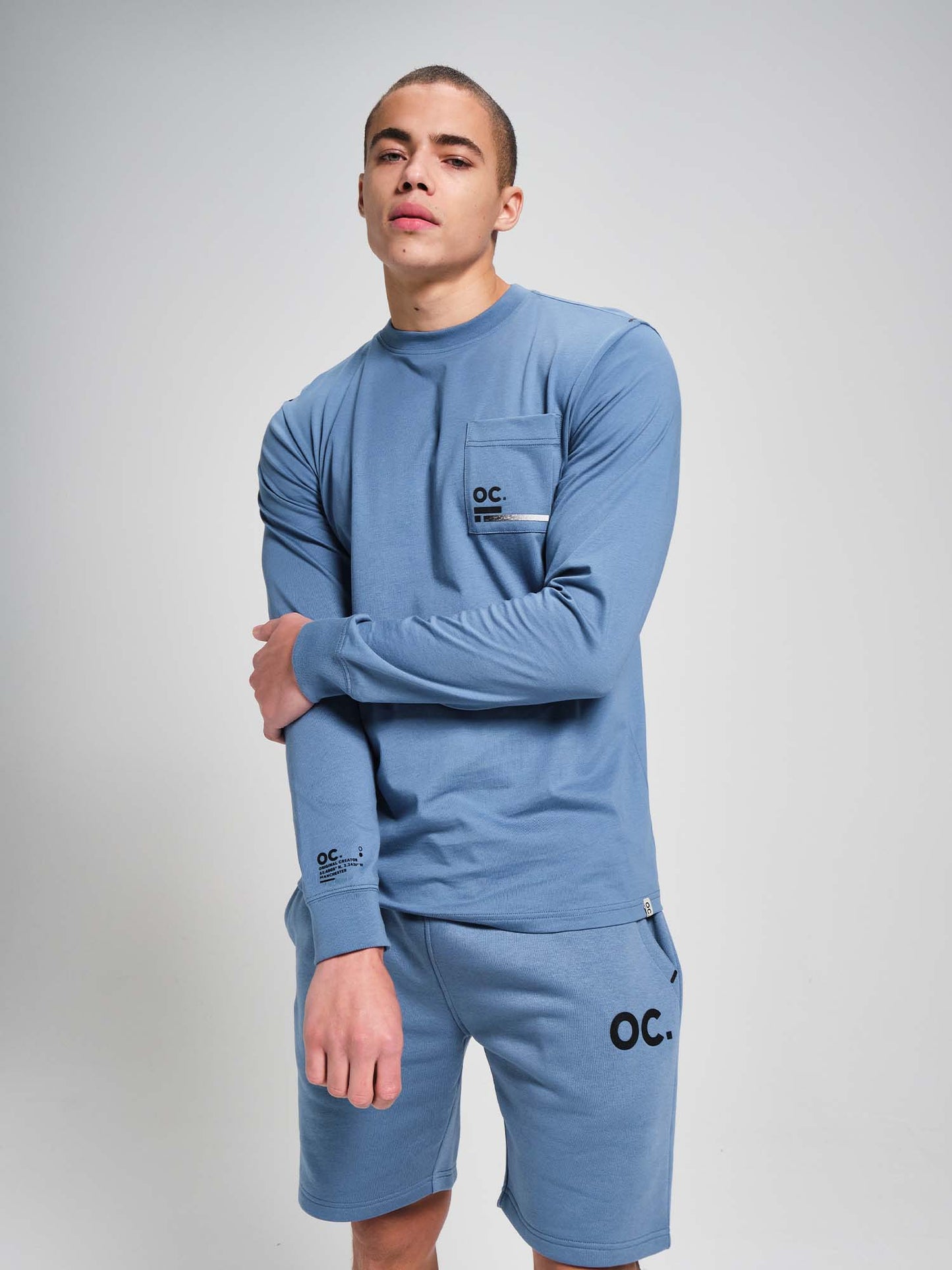OC. Long Sleeve T-Shirt - Cerulean Blue