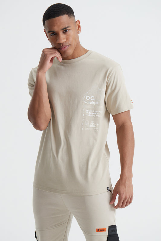 Topography T-shirt - Sand Stone