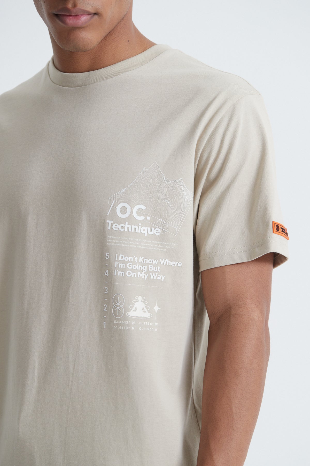 Topography T-shirt - Sand Stone