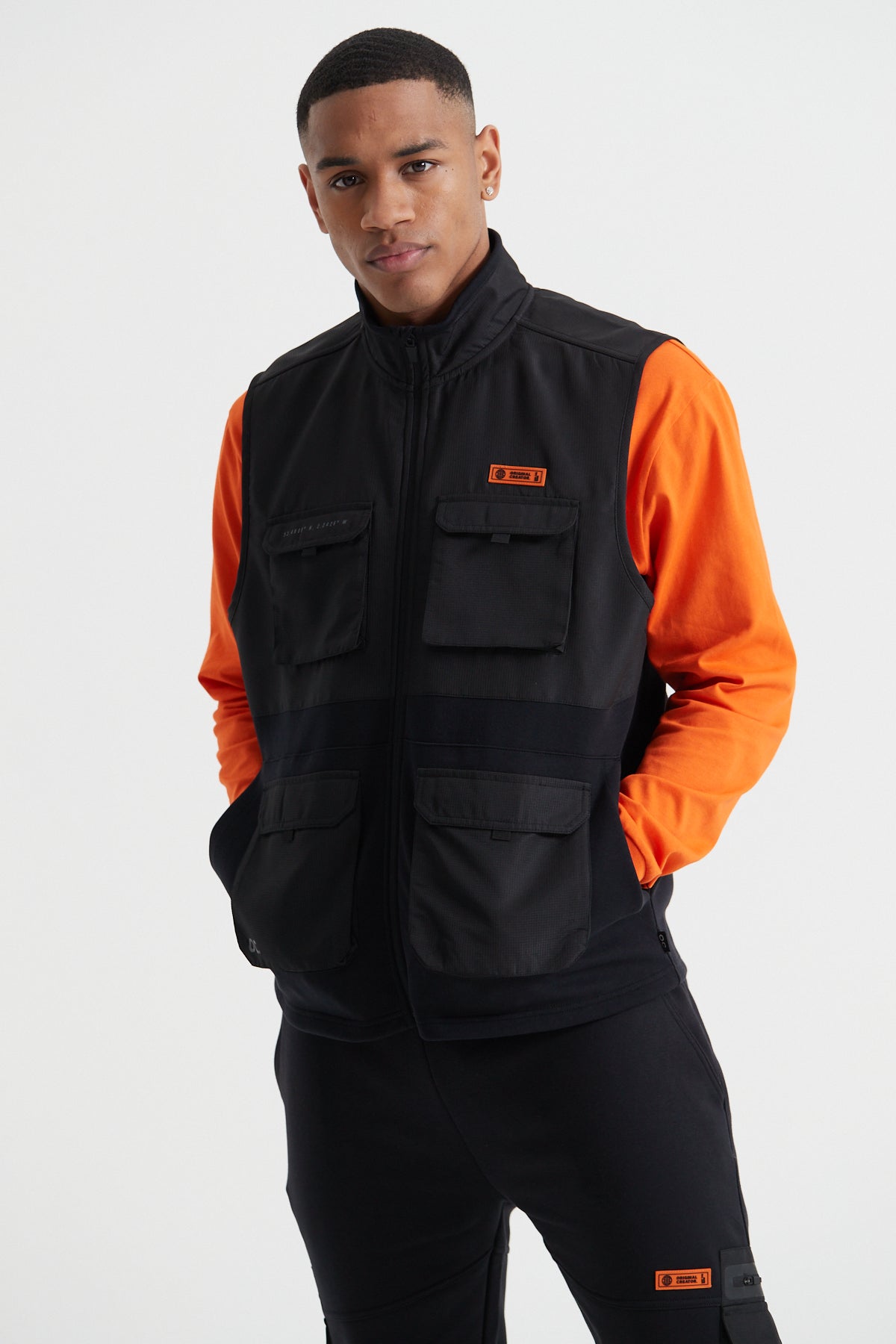 Cargo Gilet - Jet Black