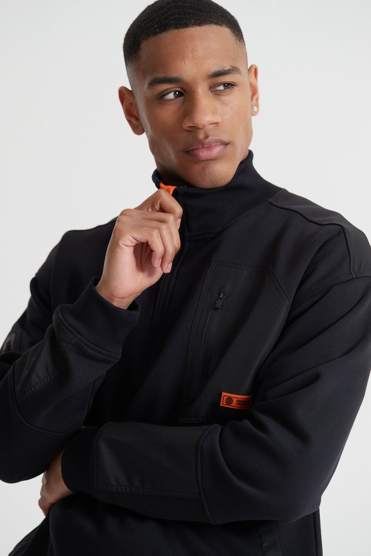 Cargo Half Zip - Jet Black