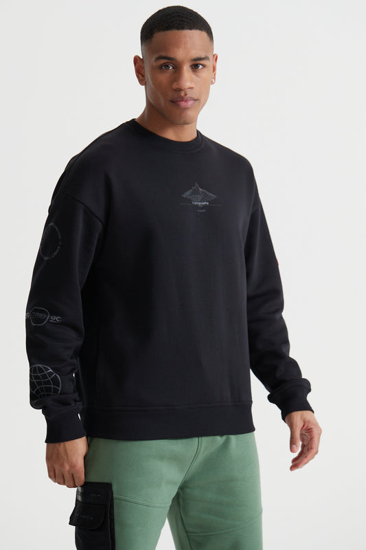Topography Sweatshirt - Jet Black