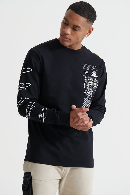 The Now Long Sleeve T-shirt - Jet Black