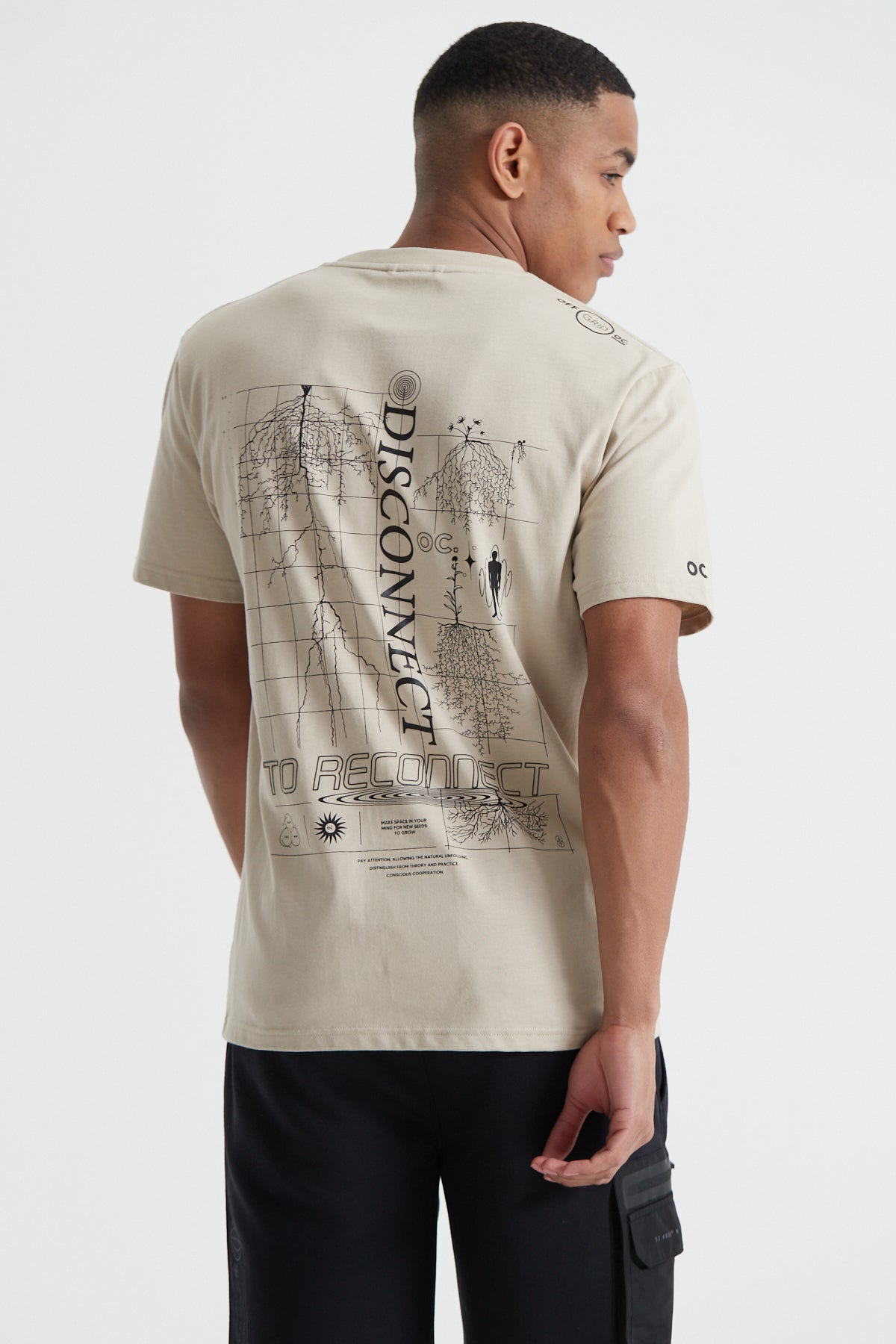Disconnect to Reconnect T-shirt - Sand Stone