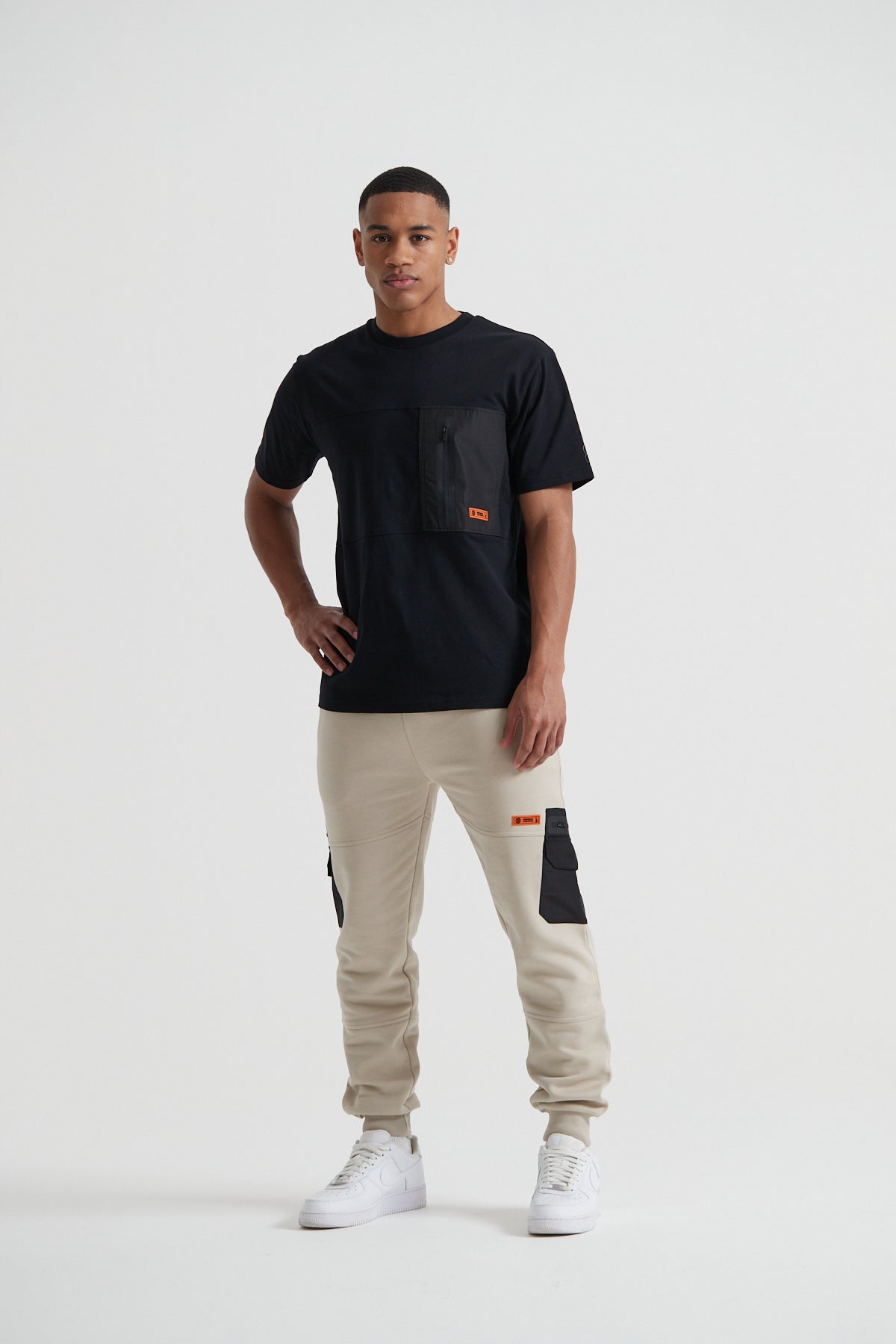 Cargo Zip T-shirt - Jet Black