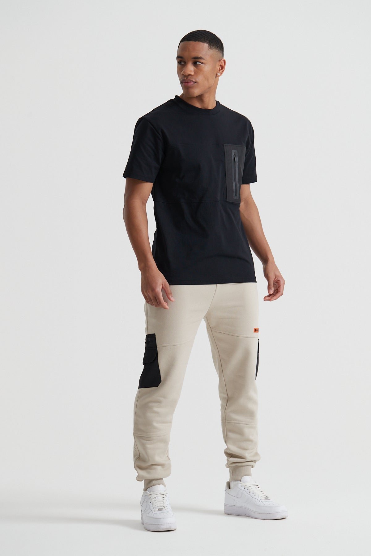 Cargo Zip T-shirt - Jet Black