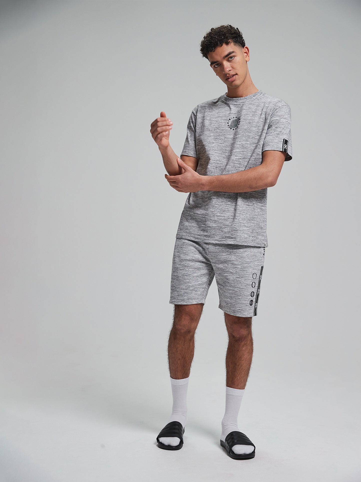 Track Grid T-Shirt - Granite Grey