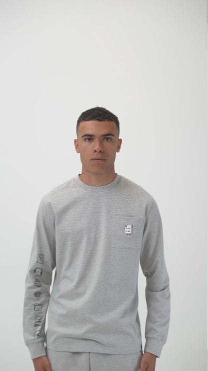Error_404 Long Sleeve T-Shirt - Granite Grey
