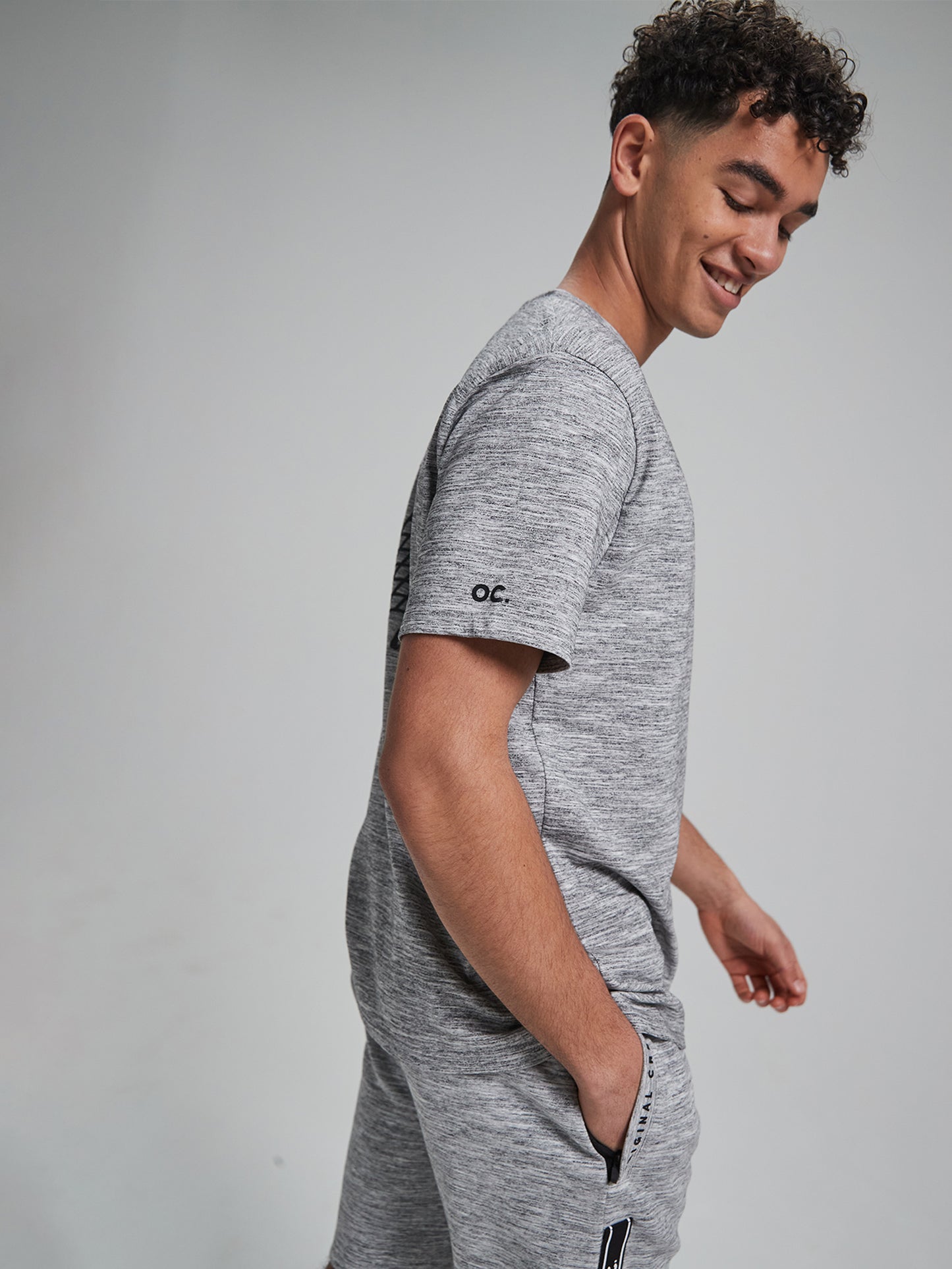 Track Grid T-Shirt - Granite Grey