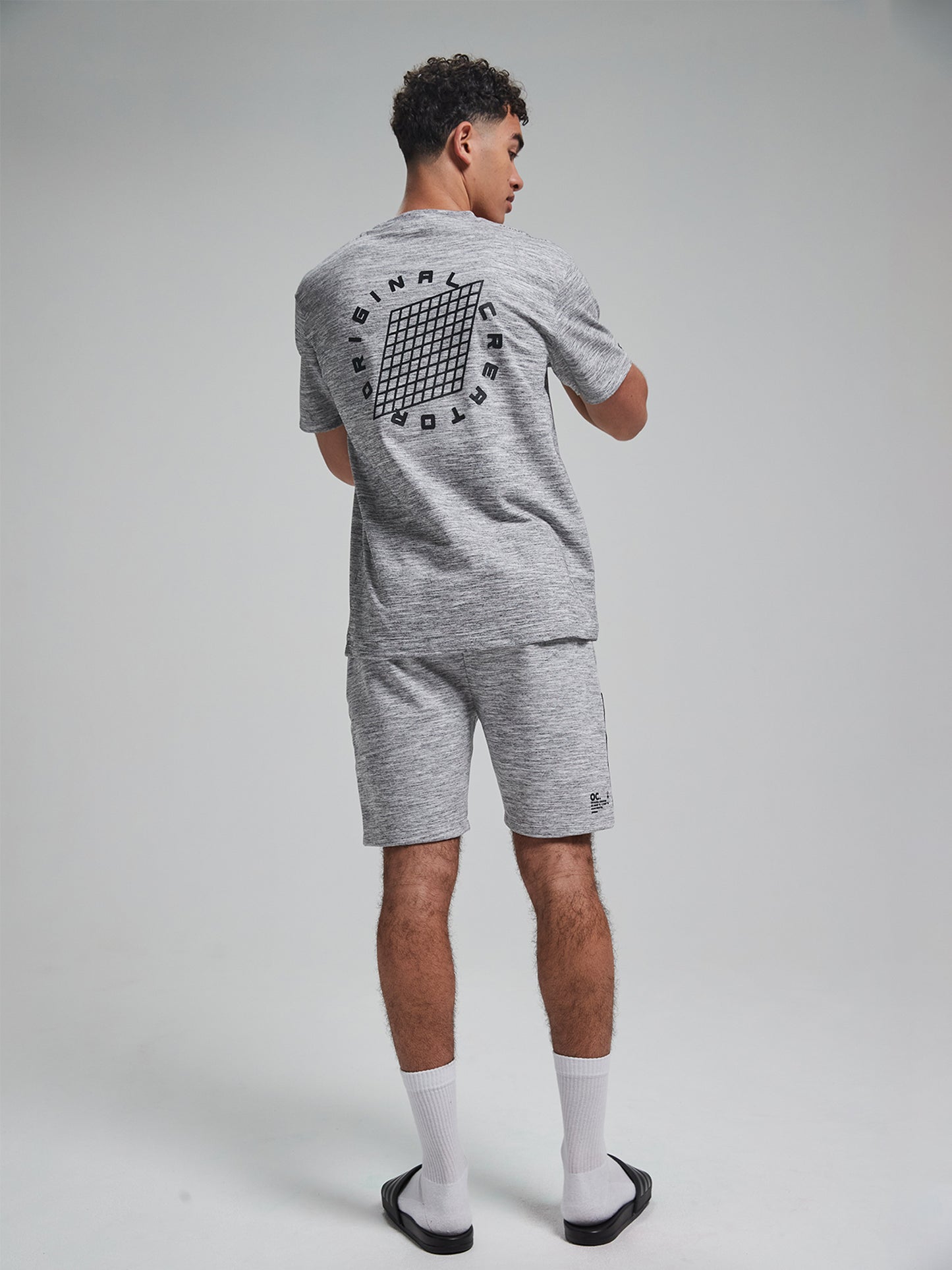 Track Grid T-Shirt - Granite Grey