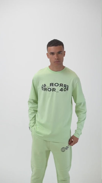 Error Circuit Layered Sleeve T-Shirt - Peppermint Green