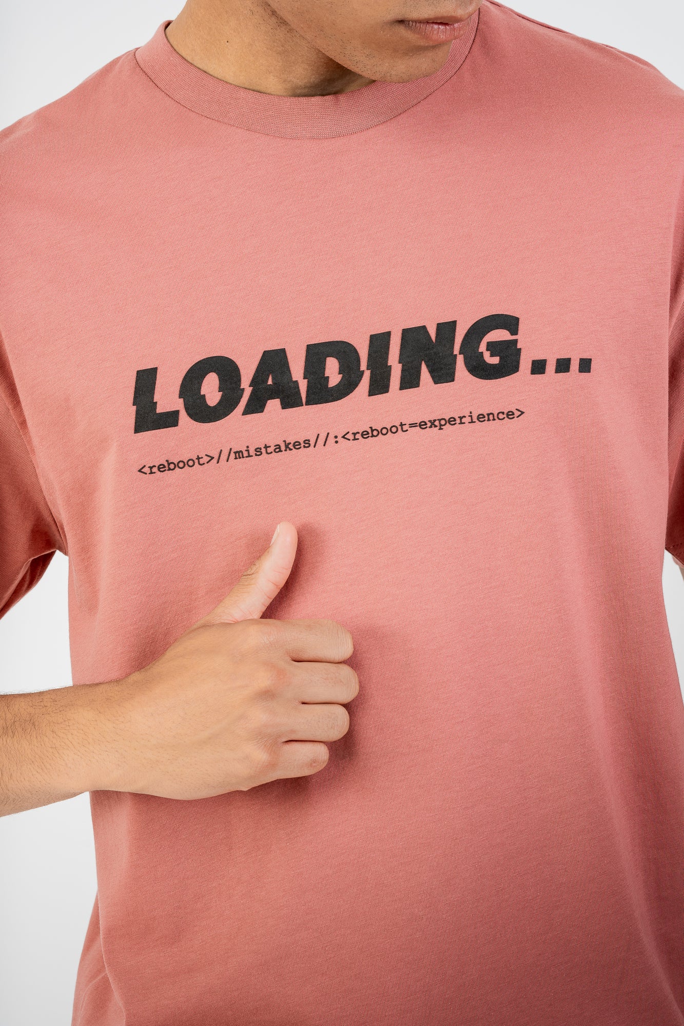 Loading Glitch T-Shirt - Dusky Pink