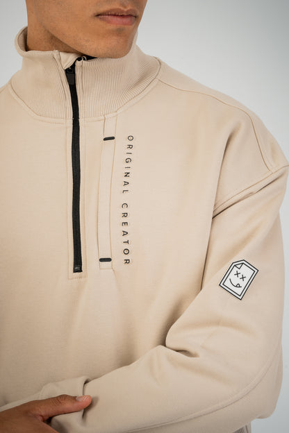 Error_404 Half Zip - Sand Stone
