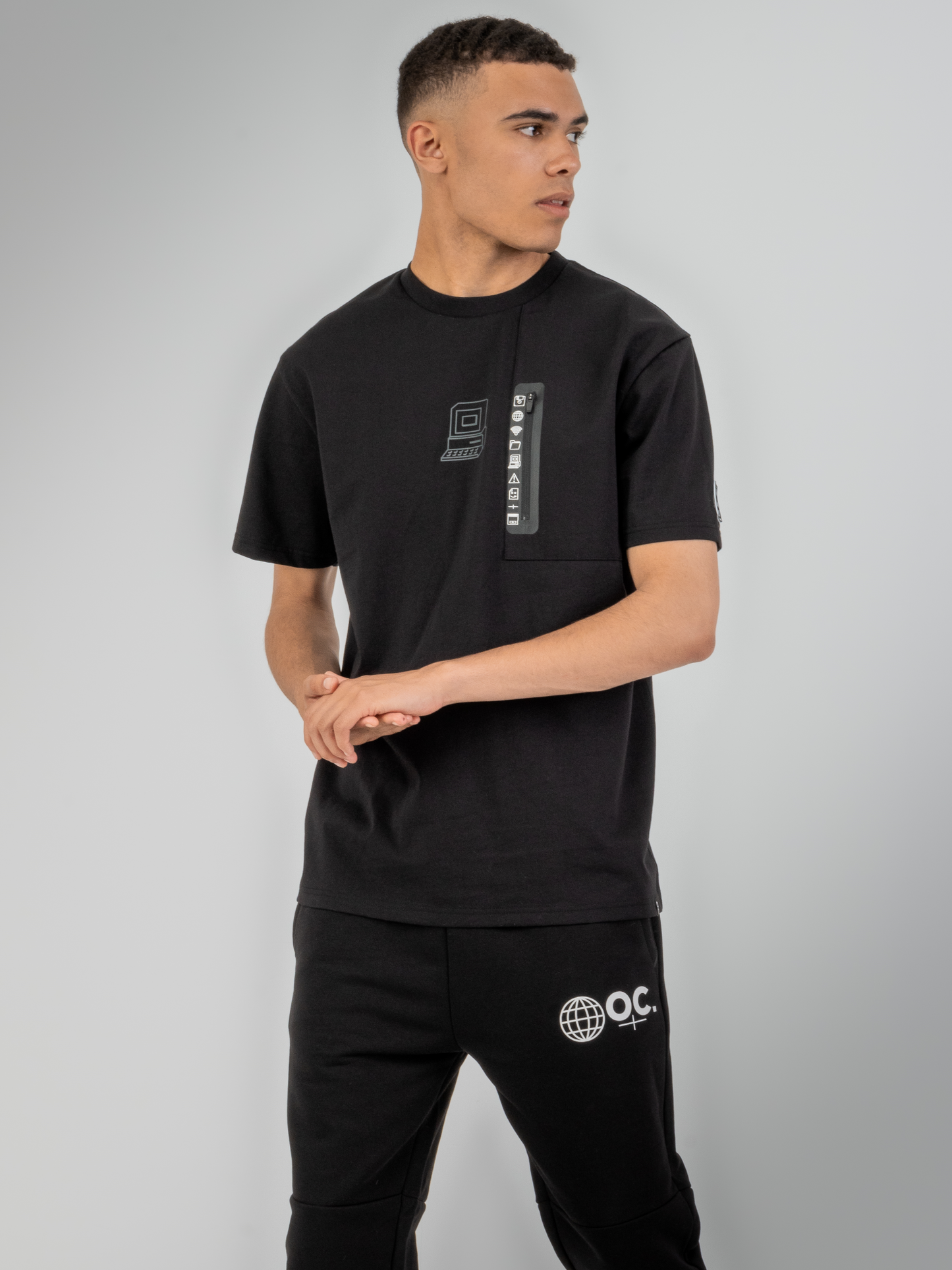 Computer Zip T-Shirt - Jet Black