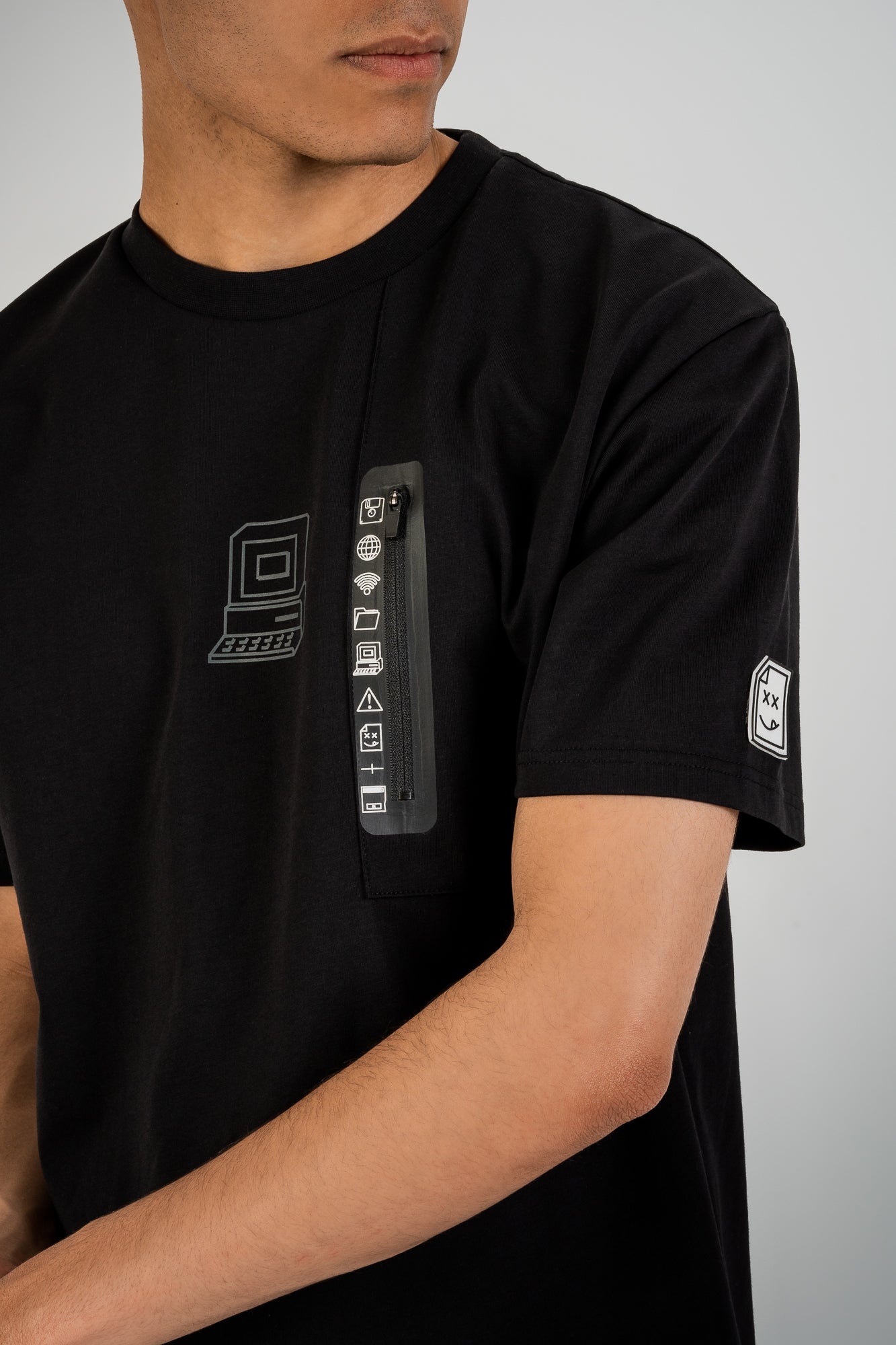 Computer Zip T-Shirt - Jet Black