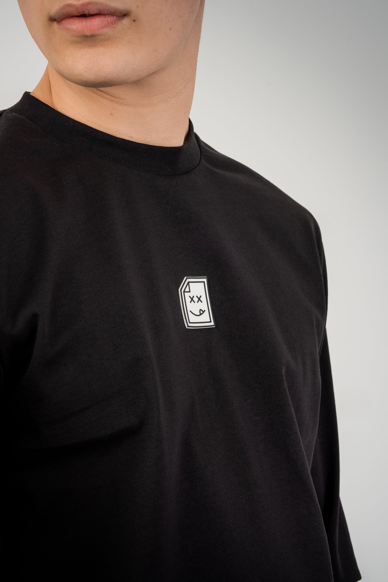 Smiley_404 Long Sleeve T-Shirt - Jet Black