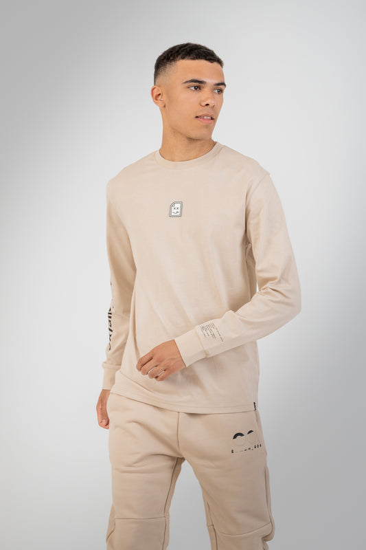 Smiley_404 Long Sleeve T-Shirt - Sand Stone