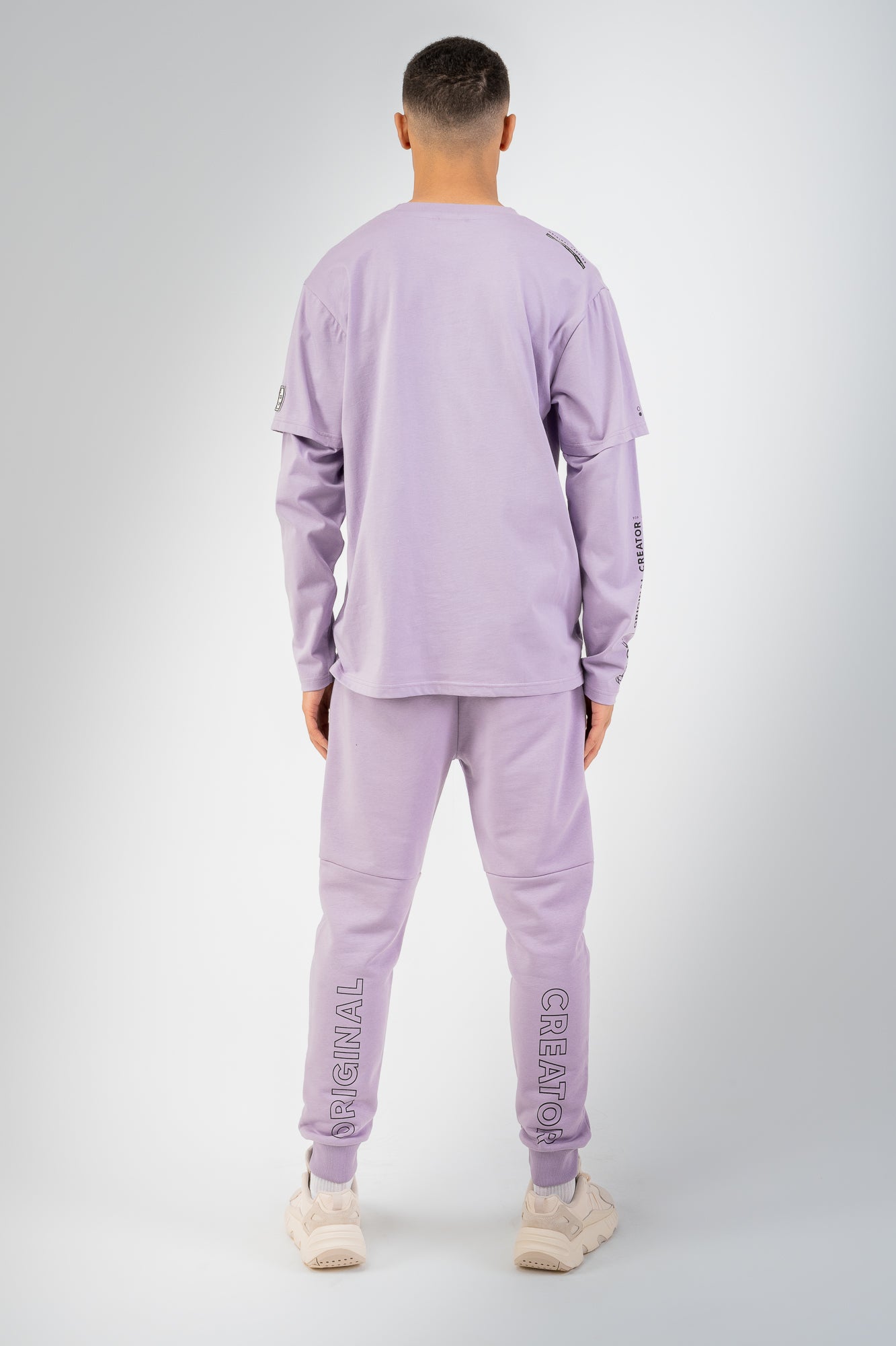 Error Circuit Layered Sleeved T-Shirt - Faded Lilac