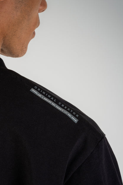 Error Circuit Layered Sleeve T-Shirt - Jet Black