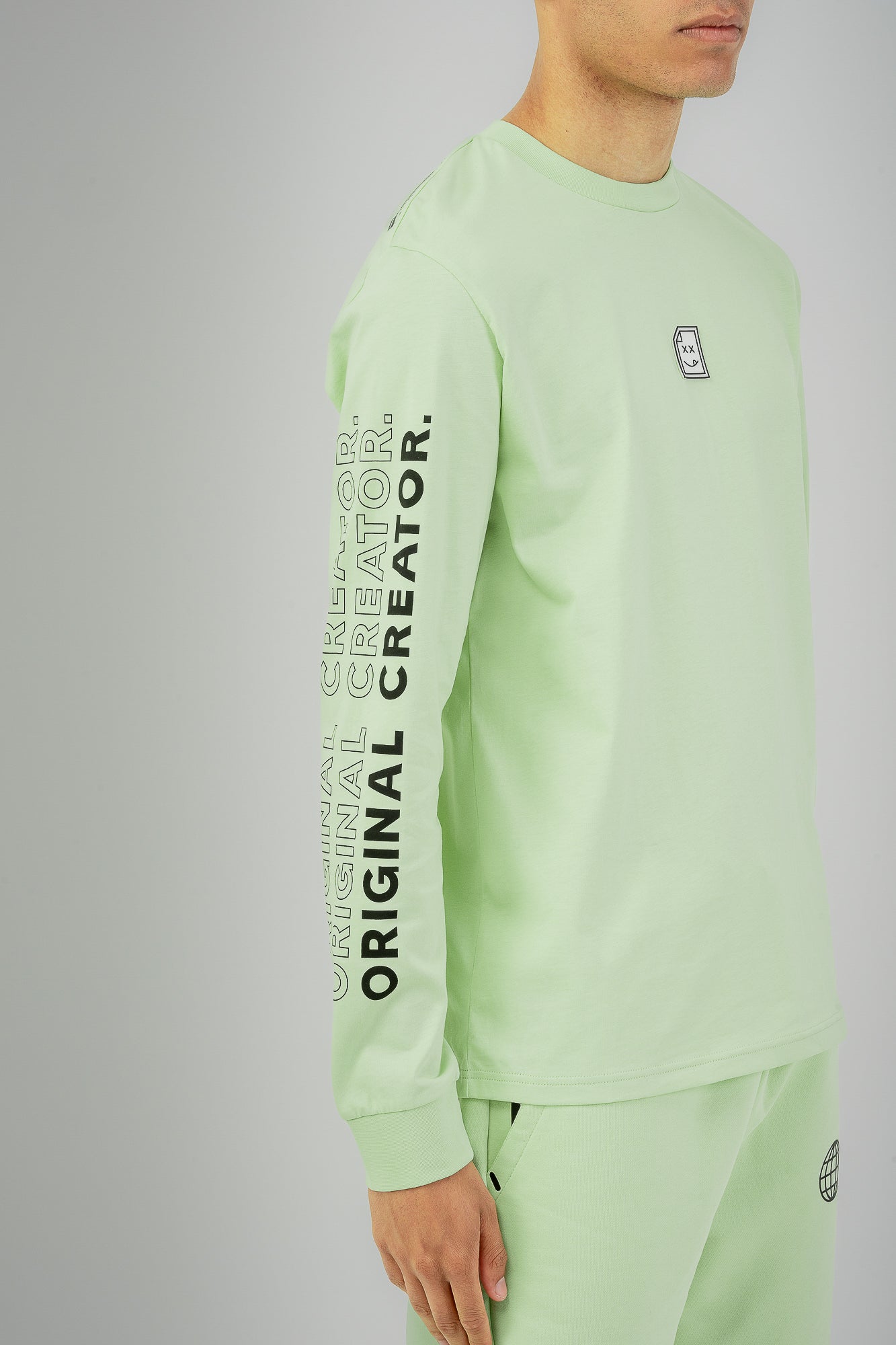 Smiley_404 Long Sleeve T-Shirt - Peppermint Green