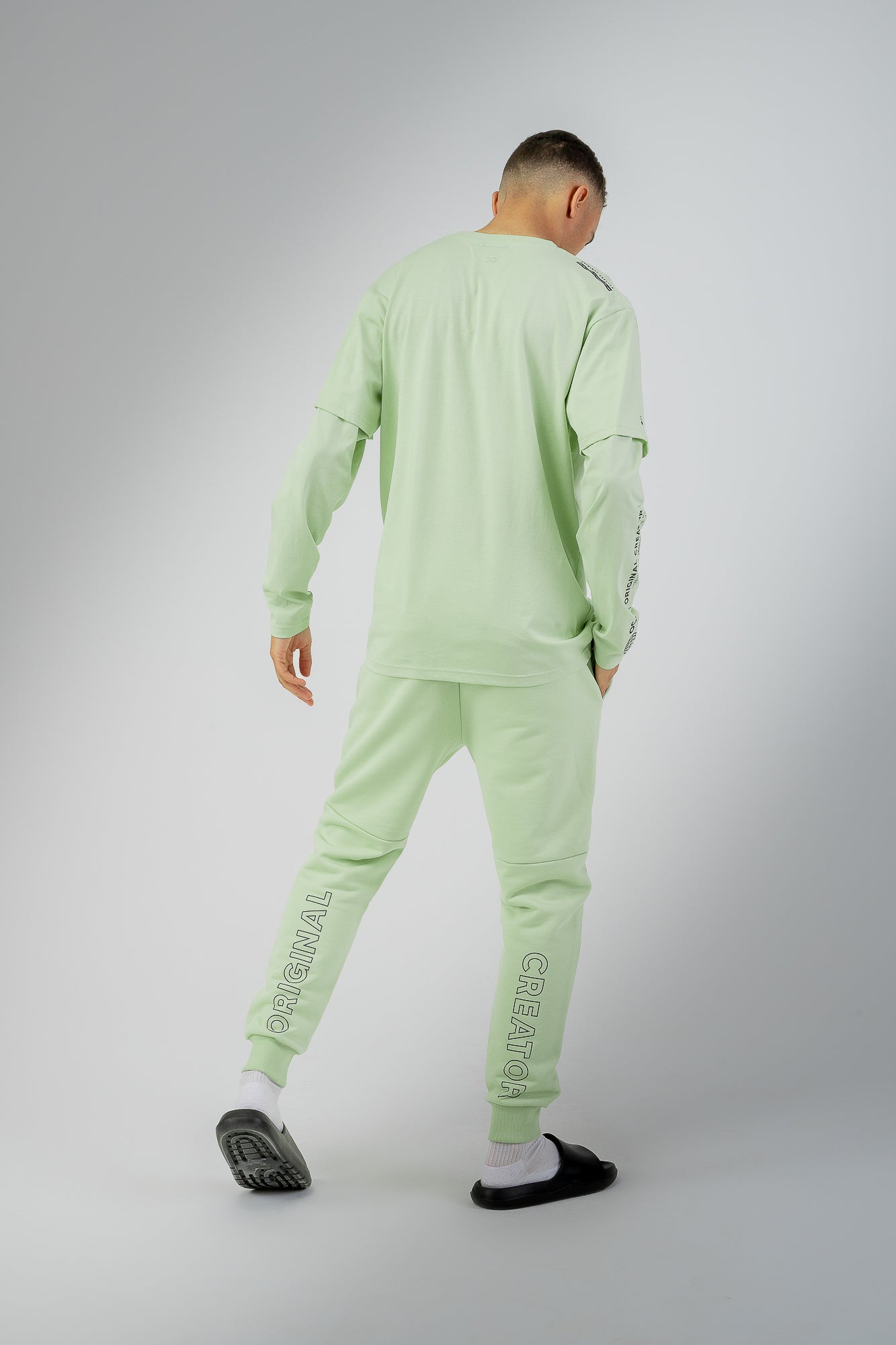 Error Circuit Layered Sleeve T-Shirt - Peppermint Green