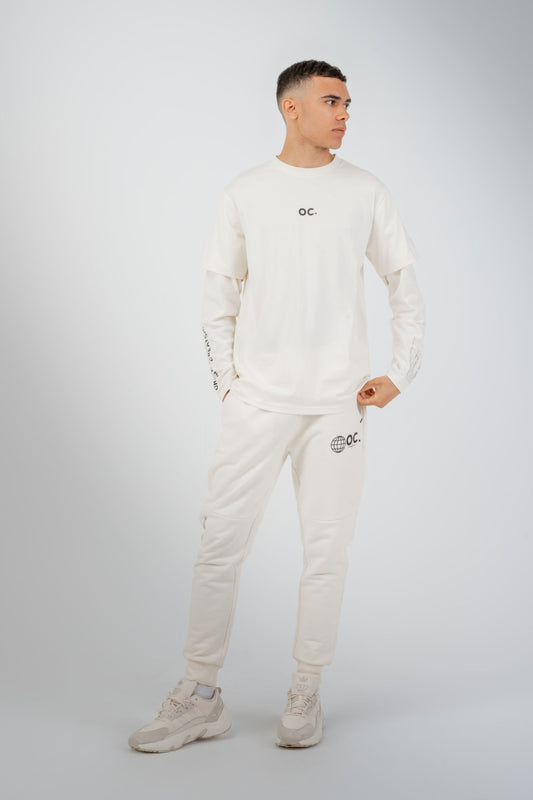 OC. Layered Sleeve T-Shirt - Off White