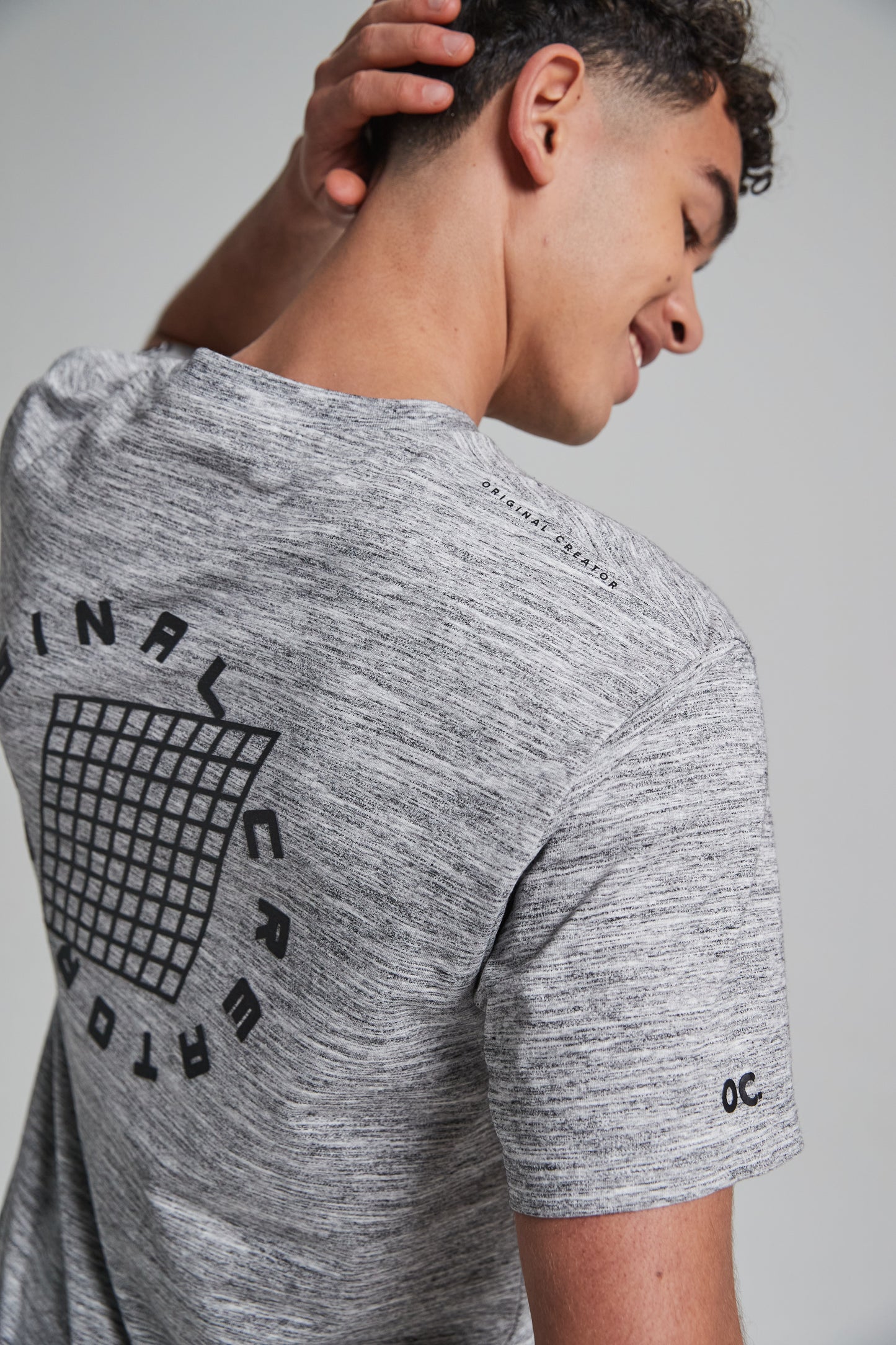 Track Grid T-Shirt - Granite Grey