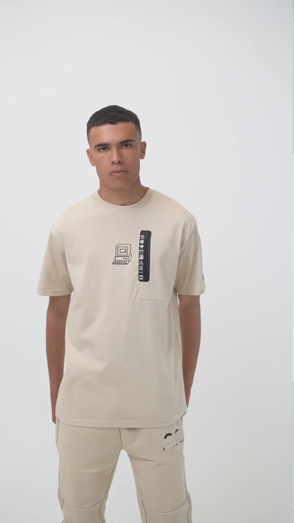 Computer Zip T-Shirt - Sand Stone