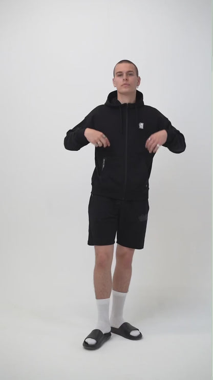 Error_404 Zip Hoodie - Jet Black